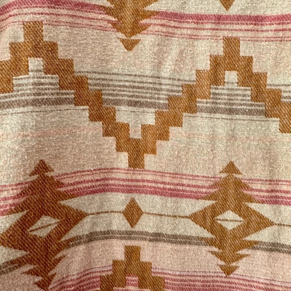 Women's Aztec Patterned Shirt - Pink and Tan - Picture 3 of 4